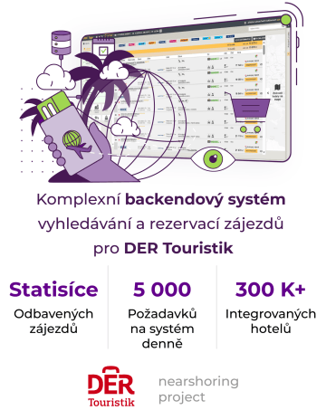 Backend systém pro Der Touristik s vizualizací dat, statistikami, hotelovými integracemi a optimalizací procesů.
