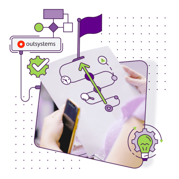 Osoba drží dokument s diagramem a šipkou nahoru, zdůrazňuje softwarová řešení na míru.